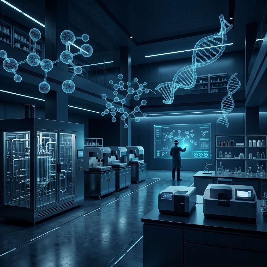 White laboratory mouse in a modern research facility